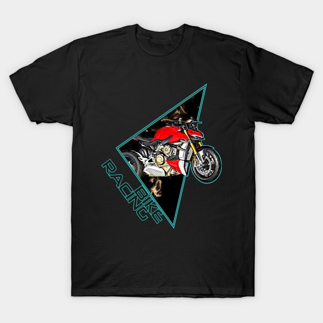 A red racing bike or streetfighter bike motorcycle T-Shirt by Guntah